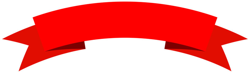 Classic Red Curved Ribbon Banner for Text Overlay