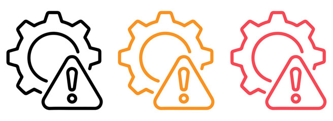 system warning gear error icons