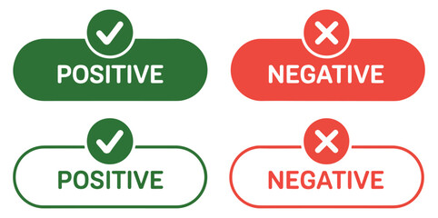 positive negative checkmark label icon set © Vectorixpro
