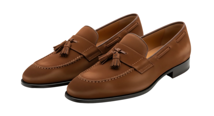 Brown Suede Tassel Loafer Shoes.