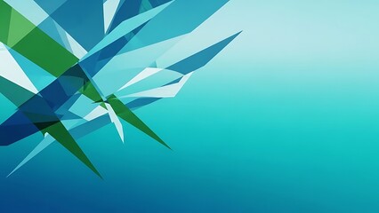 Abstract geometric shapes in blue and green