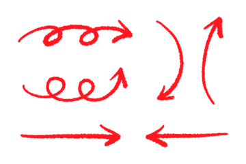 手書きの矢印セット_赤