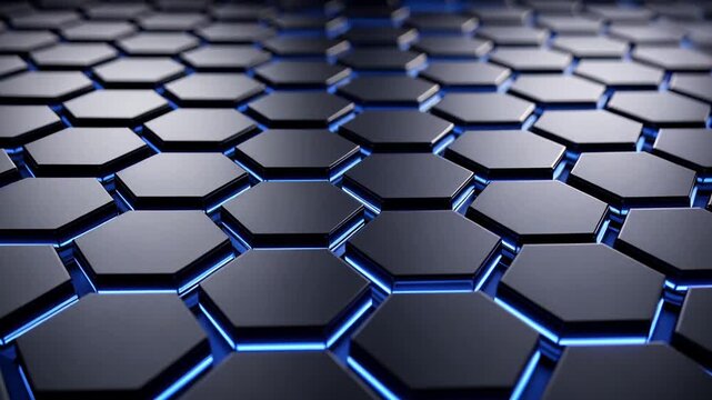 Blue glowing hexagonal pattern