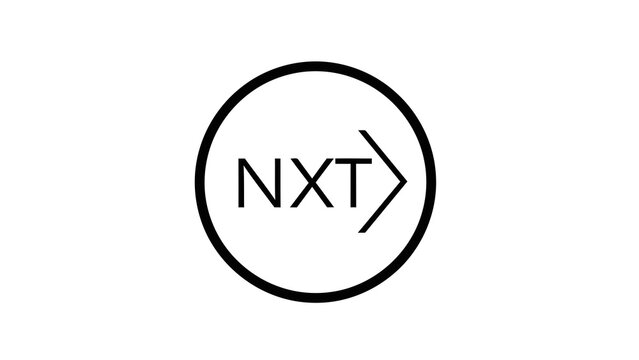 Nxt logo design with circle and arrow symbol