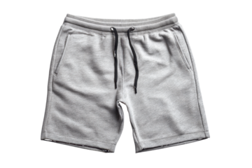 Gray Sweat Shorts with Black Drawstring and Pockets grey athletic