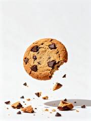 Floating Chocolate Chip Cookie with Crumbs