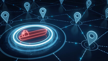 Global Trade Unveiled: A mesmerizing 3D rendering illuminates the intricate web of shipping routes and cargo transport across the world, highlighting the modern infrastructure of logistics.