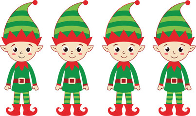 Fototapeta premium Christmas Elf Illustration. Festive Christmas Elf Character. Cute Christmas Elf Design. Holiday Christmas Elf Illustration. Funny Christmas Elf Character. Winter Holiday Christmas Elf