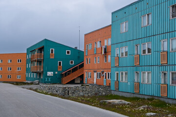 Habitation Buildings and Colorful Houses in Ilulissat Town © Michel