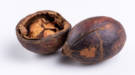 Whole and Half Kola Nut on White