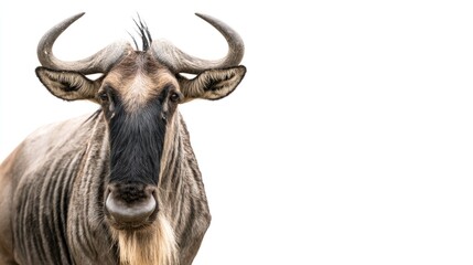 Wildebeest on Isolated Background