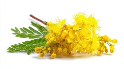 Yellow flowers and leaves