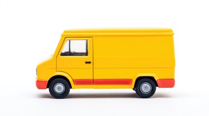 Yellow Delivery Van Isolated