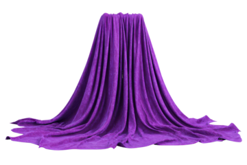 Purple Fabric Draped Over Invisible Object image
