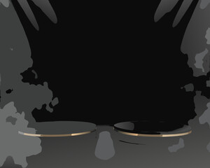 Dark dramatic presentation background with golden accents and subtle lighting effects