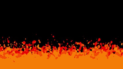 2D Cartoon Fire Flame Animation Elements on Black Background - Powered by Adobe