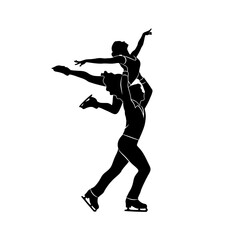 Couple Ice Skating in Love Dance.