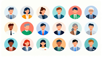 Diverse business professional avatars