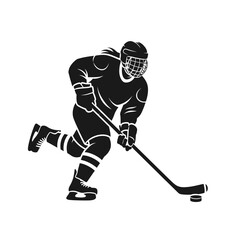 Hockey Player in Action Posing.