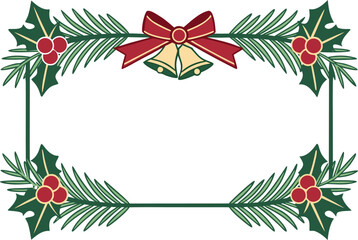 Fototapeta premium Classic Christmas Frame Artwork. Seasonal Christmas Frame Design. Elegant Christmas Frame Illustration. Christmas Frame with Holiday Theme. Creative Christmas Frame Artwork