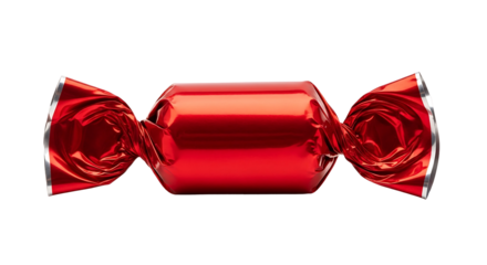 Red Candy Wrapper Isolated on White Background.
