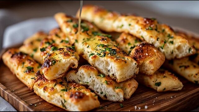 Crispy Garlic Butter Breadsticks