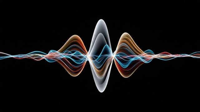 Sonic Symphony: A captivating visual representation of sound waves, with vibrant lines dancing across a dark canvas, symbolizing the dynamic essence of audio.