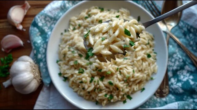 Creamy Garlic Parmesan Orzo