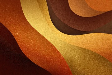 Abstract design with curved lines in warm shades of brown, orange, and gold