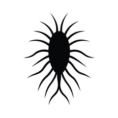 Plankton silhouette vector, Underwater, Marine life and ocean themed design.