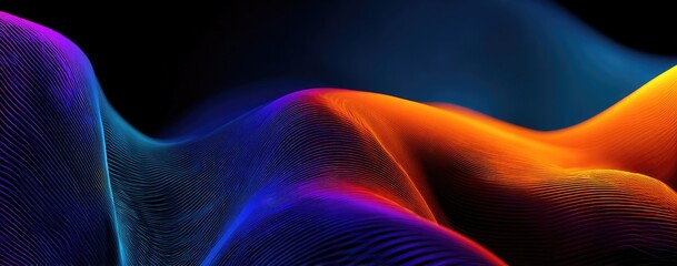 A vibrant abstract image showcasing flowing waves of color with a gradient effect on a black background