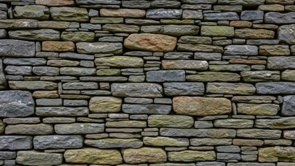 Natural Stone Wall Texture With Moss and Lichen (562