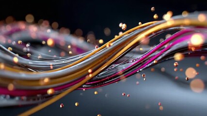 Artistic Fiber Optics: Abstract composition of illuminated fiber optic cables, showcasing the elegance of modern technology and data transmission.