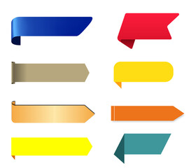 Fototapeta premium Colorful Paper Tags and Directional Label Stickers Set
