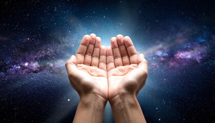 Hands Reaching for the Cosmos - A Universe of Hope.