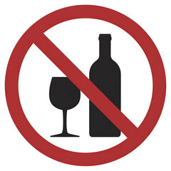 No alcohol symbol isolated on transparent background isolated on transparent background