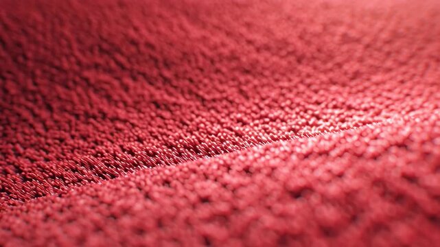 A close up of a red carpet with a fuzzy texture. The carpet is made of a soft. Close-up red velvet surface with fine texture detail, warm romantic lighting, high-end love valentine concept background 