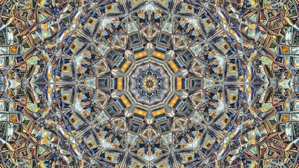 Vibrant Kaleidoscope Pattern with Geometric Shapes.