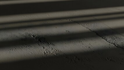 Shadows on a cracked concrete floor