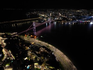 Imagens Aereas Reveillon Florian&oacute;polis - Ponte Hercilio Luz - Noite