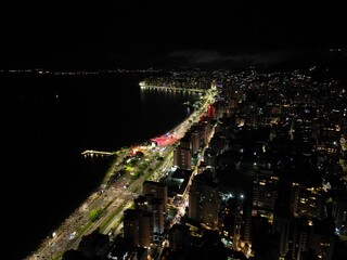 Imagens Aereas Reveillon Florian&oacute;polis - Ponte Hercilio Luz - Noite