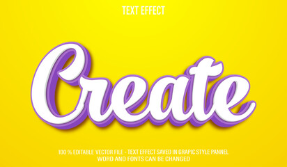 Create 3d editable text effect style