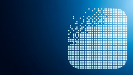 Digital fingerprint or identification concept with pixelated grid