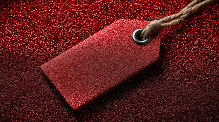Cyber monday sale tag on red glitter background for festive online shopping promotions