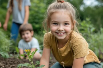 Family spending quality time outdoors in the garden