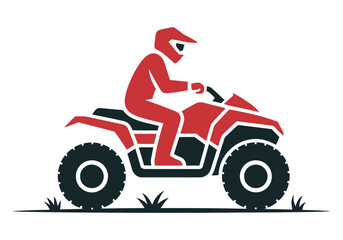 ATV rider on an all-terrain vehicle with helmet, representing off-road sports.