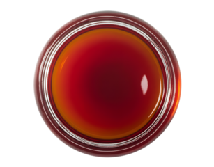 Vibrant red and orange gradient circle with metallic rim isolated on transparent background