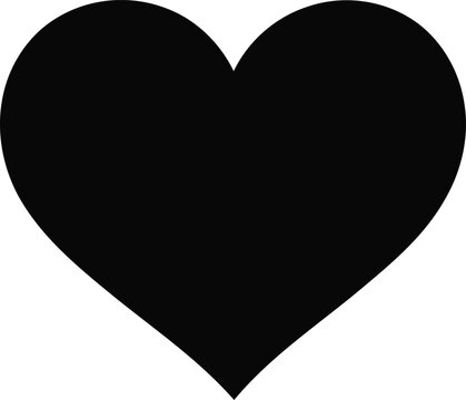 heart shape icon, love black and white 