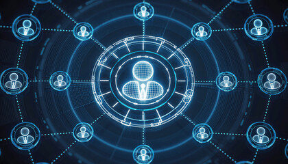 Connecting the World: A digitally rendered network symbolizes global connections, data, and collaboration within a futuristic aesthetic.