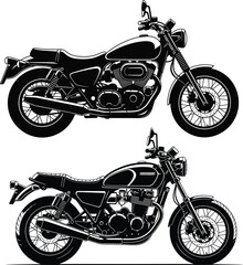 Triumph bonneville motorcycle silhouette illustration